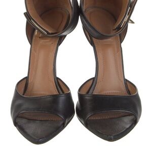 Givenchy Black Leather Open-Toe Ankle-Strap Heels